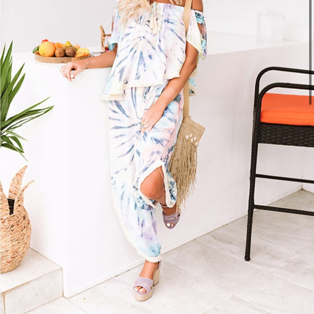 Sunny Vale Off Shoulder Tie Dye Set